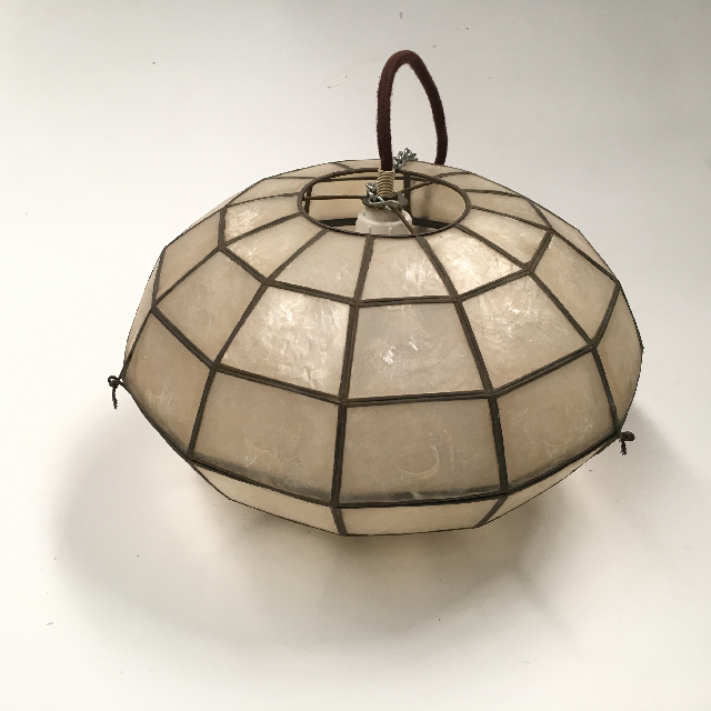 LAMPSHADE, Hanging Light - 1970s Mother of Pearl (Small UFO)